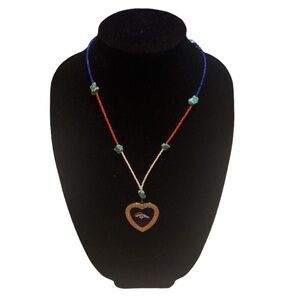 Denver Broncos Sparkle Heart Charm